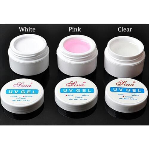 15ml 3 Color UV Nail Gel Transparent White Pink Manicure Nail Polish Builder Gel UV Strong Extension For Nails Art Tips GY06#1-3
