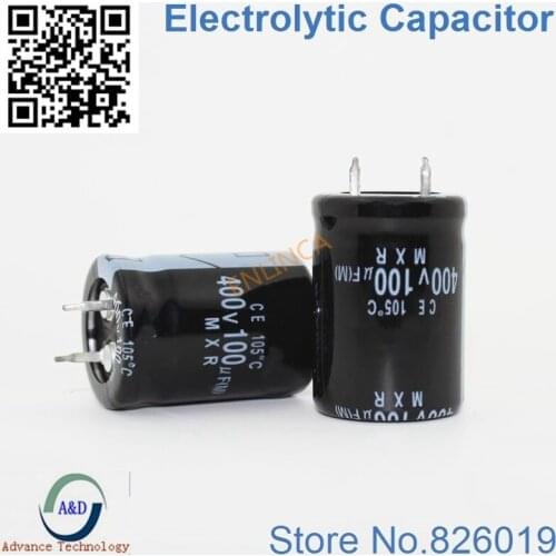 15pcs/lot 400v 100uf Radial DIP Aluminum Electrolytic Capacitors size 22*30 100uf 400v Tolerance 20