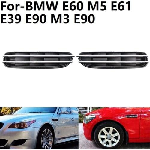 2Pcs Car Air Flow Side Fender Vents Mesh Grill For-BMW E60 M5 E61 E39 E90 M3 E90