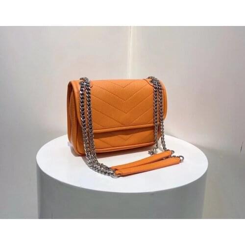 2021 Womens Shoulder Vintage Messenger Bags Quilting Design Flap Metal Chain Cross-body Bags For Lady Shoulder Satchels