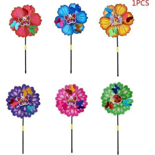 3D Butterfly Flower Windmill Colorful Wind Spinner Garden Yard Decoration Kids Toy Outdoor