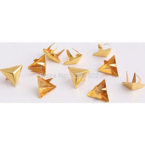 50pcs /lot 10*9mm gold color metal Studs Rivet Spike Bag garment rivets Leather Craft
