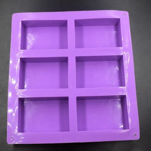6 Cavity Rectangle silicone soap mold Bar Bake Mold Silicone Mould Tray Homemade Food Craft Craft soap making