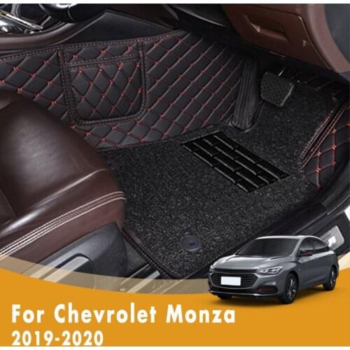 RHD Car Floor Mats For Chevrolet Monza 2020 2019 Double Layer Wire Loop Auto Interiors Styling Custom Leather Foot Rugs Covers