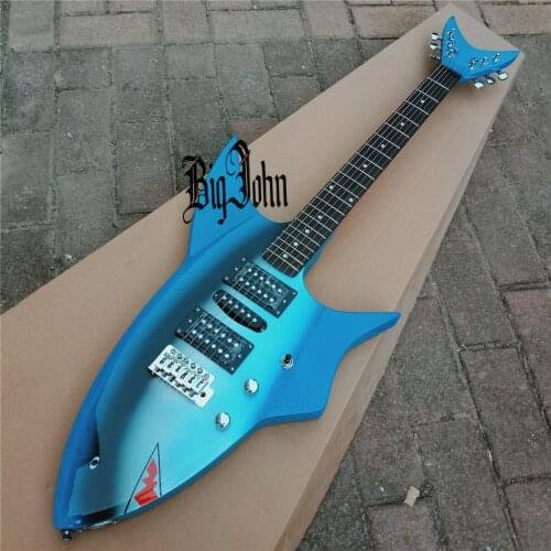 Free shipping retail customized music instrument new Big John single wave special-shape electric guitar in blue F-3392
