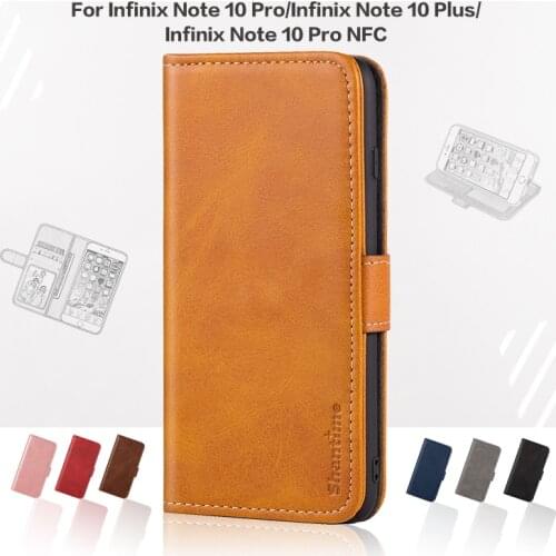Flip Cover For Infinix Note 10 Pro NFC Business Case Leather Luxury With Magnet Wallet Case For Infinix Note 10 Plus Phone Cover
