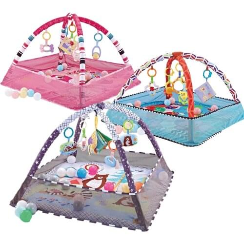Large Size Baby Play Gym Activity Gym Mat Safe Baby Kick And Play Mat With Protective Net Baby Games Mats Toys Climbing Pad Gift