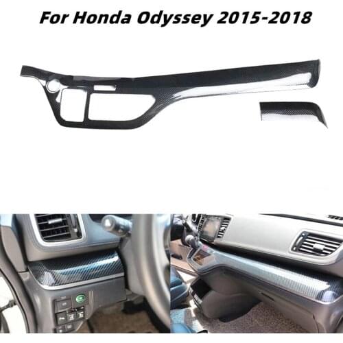 For Honda Odyssey 2015 2016 2017 2018 Carbon Fiber Interior Decoration Accessories Front Horizontal Bar Protective Shell Sticker