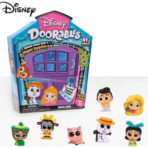 Doorables Disney Princess Frozen Toys Cute Dolls Blind Box Multi-Peek Pack Series 5 Anime Figure Original Dolls Kids Toys Girls