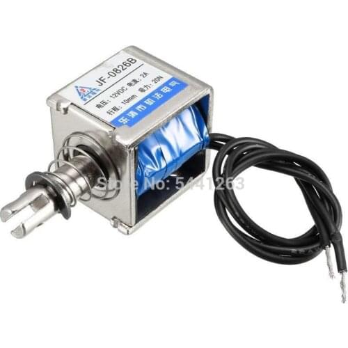 JF-0826B DC6V 12V 24V 2A 10mm Stroke 20N Force Push Pull Type Frame Wired DC Solenoid Electromagnet Magnet