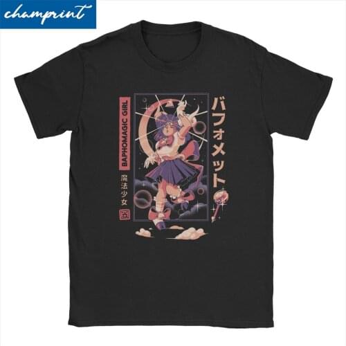 Men Women T-Shirts Baphomagic Girl 2021 Pure Cotton Tees Shor Japanese Japan Baphomet Demon T Shirts O Neck Clothing Gift Idea