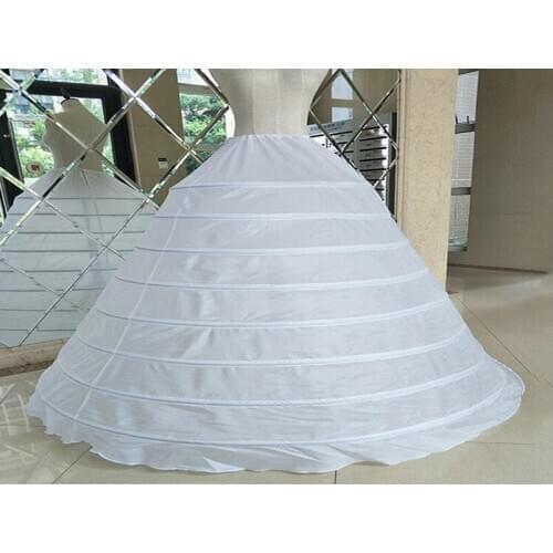 Hot sale eight steel ring petticoats Bridal wedding dresses eight steel ring yarn-free large petticoat new white