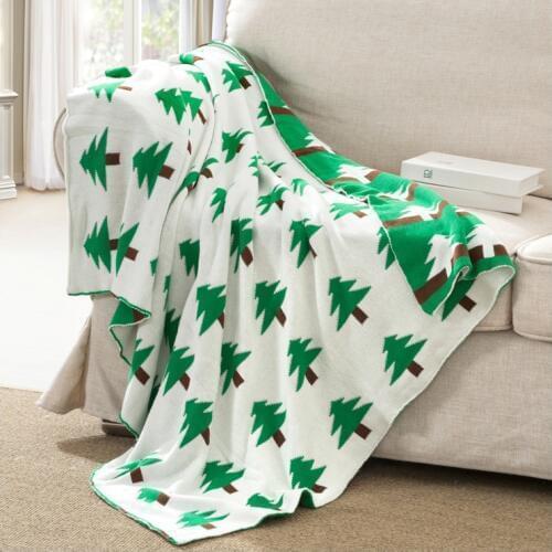 Cotton Thread Blanket Knitting Blanket Soft Nap Throw Carpet For Sofa Home Bed Car Plane Kids Cart Blanket Pine/Egg/Cross Hot