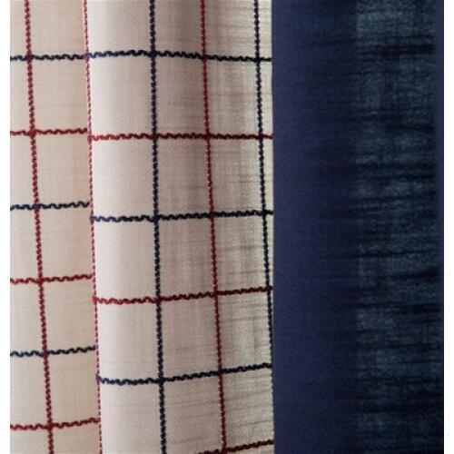 2019 new American minimalist style lattice curtains Embroidered cotton curtain