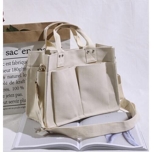 Canvas Purses and Handbags Women Large Capacity School Book Bags for Teenage Girl Shopping Bag Pouch