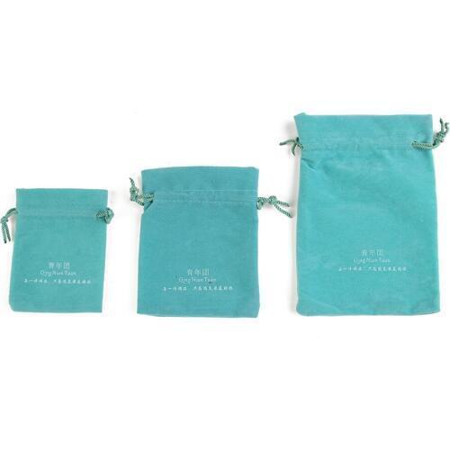 Fine Square Velvet Gift Bags Wedding Jewelry Pouches 500pcs 12*17cm White Green Color Packing Accessories