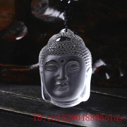 Crystal Buddha Pendant Necklace Accessories Natural Jadeite Amulet Gifts Fashion Jewelry Carved Charm