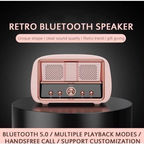 HM13 Retro Mini Bluetooth Speaker Portable Wireless Loudspeaker Sound System 3D Stereo Music Surround Subwoofer Support TF USB