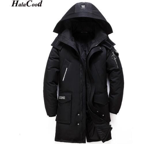 Fashion Winter Big Size Hooded Duck Down Long Jackets Men Warm High Quality Down Coats Male Casual Winter Outerwer Down Parkas