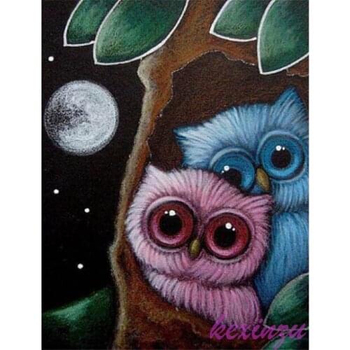Dpsupr 5D DIY Diamond Painting Owl Full Square Diamond Embroidery Animal Cross Stitch Picture Rhinestone Mosaic Home Decor Gift