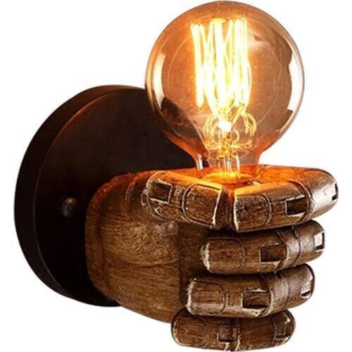 220V Fist Wall Light 110V Wall Lamp Hand Resin Nordic Style E27 Base Kitchen Home Bathroom Bedroom Cafe Bar Restaurant Decor