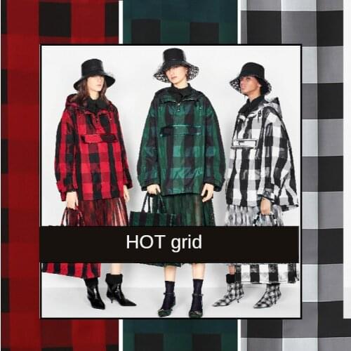 2019 autumn and winter new clothing coat imitation silk color woven plaid clothing handmade DIY fabric high-end custom