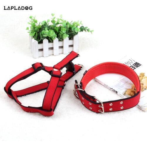 LAPLADOG Pets Collars for big dogs Adjustable Small Dog Chest Harness Nylon Safe Collar Puppy Necklace For Medium Large Dog