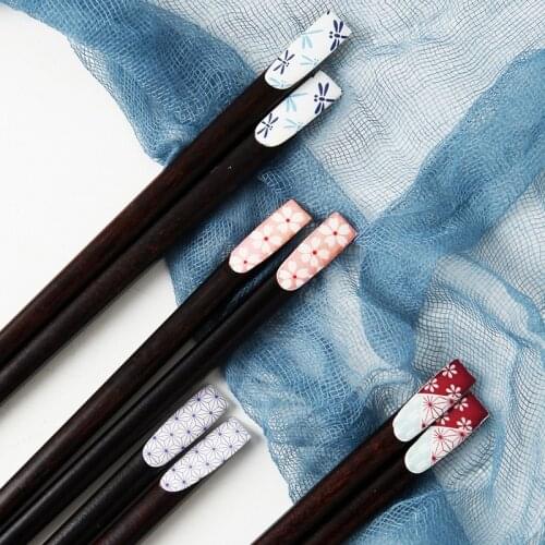 Japanese Style Chopsticks Print Chopsticks Reusable Sushi Food Eating Sticks Non-Slip Chopsticks Tableware #5