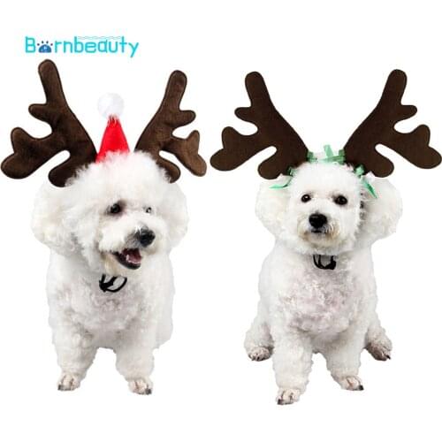 Pet Dog Cat Elk Deer Antler Headband Pet Dog Christmas Costume Headgear Accessories Decoration Dog Gentleman Headdress Dog Suppl