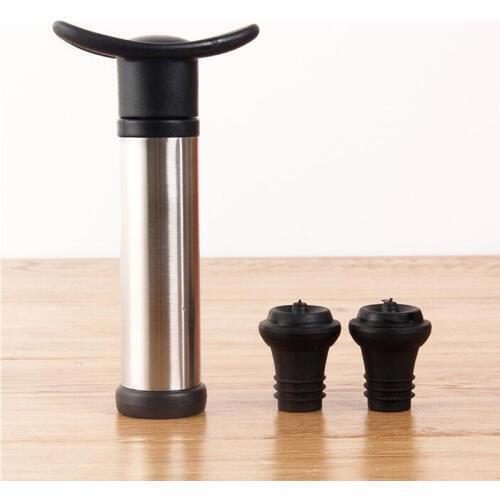 Wine Stopper With Vacuum Pump Bar Accessories Air Lock Aerator Stainless Steel Bottle Stopper Keep Wine Fresh Saver Sealing