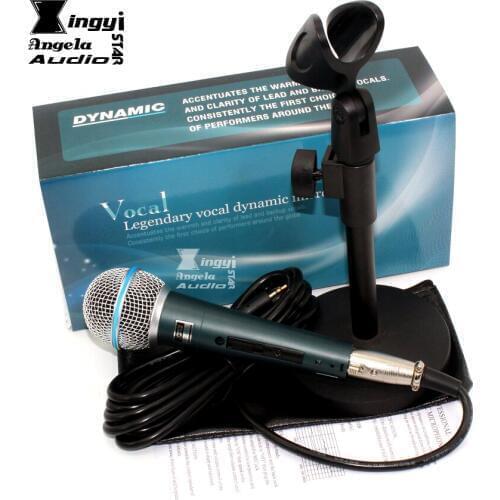 Professional Switch Dynamic Wired Microphone Stand Desktop Metal Holder For Computer PC Karaoke Mic BETA 58A With 3m Audio Cable