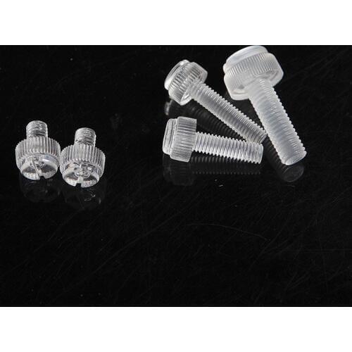 M3 m4 m5 m6 M8 knurled clear PC bolt slotted drive Plastic screw nut Electronic Polycarbonate bolt fastener transparent PC screw