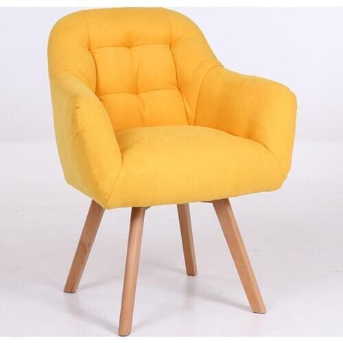 Modern Home Living Room Chair Bedroom Fabric Lazy Solid Wood Sofa Chair Nordic INS Style Balcony Fashion Leisure Backrest Chair