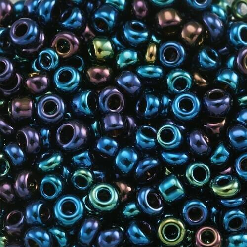 Pandahall 50 g 2mm/3mm/4mm 12/0 8/0 6/0 Glass Seed Beads Iris Round Loose Beads Fitting Jewelry Making DIY Bracelet Earrings