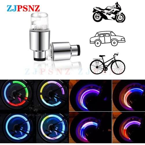 1Pair LED Light Auto Car Tire Wheel Valve Light Bike Wheel Light Waterproof Wheel Valve Cap Flashing Light Multicolor Motorcycle
