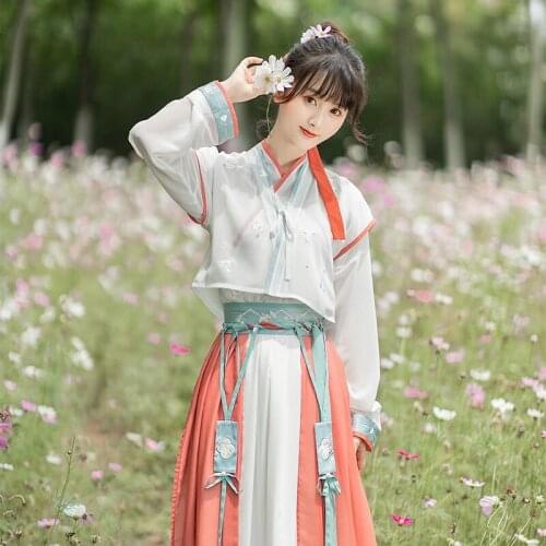 Chinese Traditional Female Classical Dance Clothing Han Tang Song Dynasty Hanfu Clothes Ancient Princess Elegant Dress DQL5807