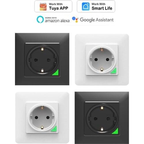 1-3pcs 16A WIfi Smart EU Socket Plug Support Tuya Smart Life APP Remote Control Timer Work With Alexa Google Home Automation