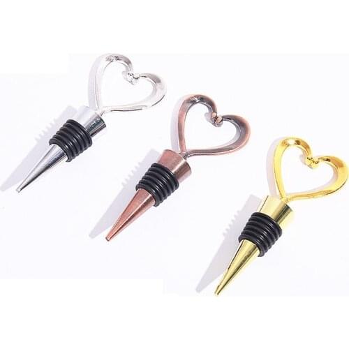 20pcs/lot Zinc alloy wine stopper creative color heart-shaped wine bottle stopper household wine fresh-keeping wine stopper