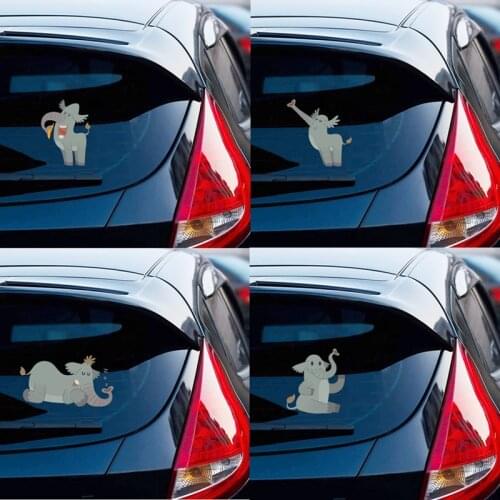 Funny Elephant Series Car Stickers Fashion Colorful Stickers Decals for Car Styling Decoration Body Window Car Bumper Stickers