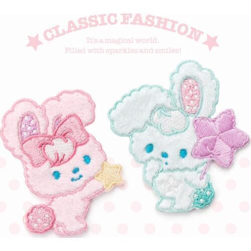 AHYONNIEX 1PC Cute Plush Rabbit Embroidery Patches for Girls Bag Iron On Patches for Clothes Small Glue Patch for Kids Clothes