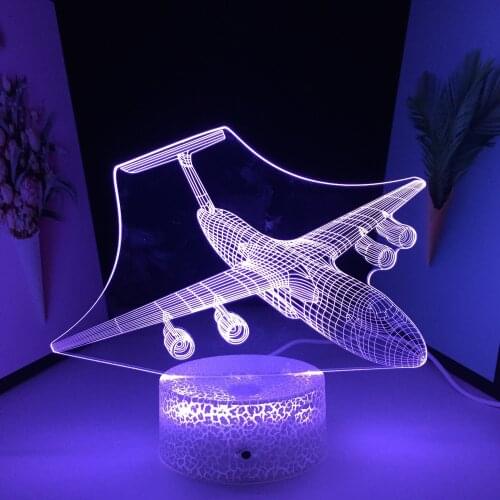 3D LED Lamp Airplane Hologram Series Night Light Cool Gift Customization Nightlight for Child Bedroom Decor Night Light