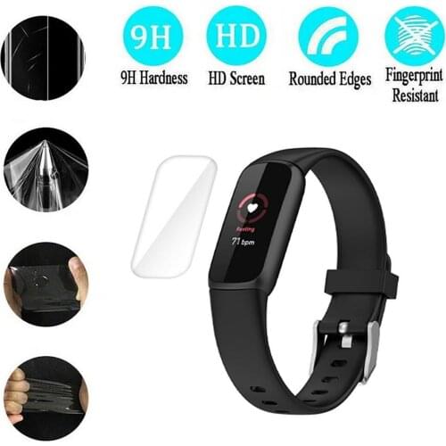 5pcs Soft TPU Clear Protective Film For Fitbit Luxe Band Smart Wristband 0.3mm Screen Protector Cover Smartband Accessories