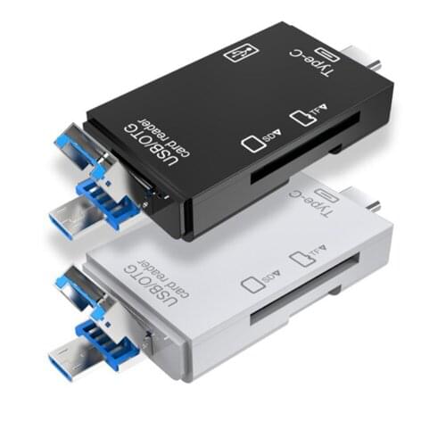 6-In-1 Card Reader USB2.0 Micro USB 2.0 Type C to SD Micro SD TF Adapter Smart Memory SD OTG Card Reader for Laptop Dropshipping