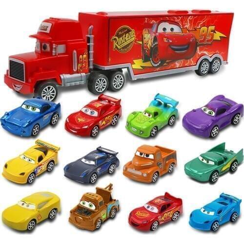 7pcs/set Disney Pixar Car 3 Jackson Storm McQueen Lightning Cruz Mack Uncle 1:55 Diecast Truck Model Car Toys for Kids Christmas