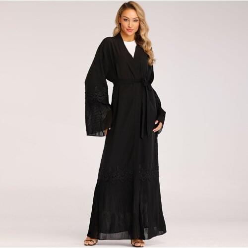 Abaya Dubai Fashion Classic Middle East Islamic Dubai Oman Pleated Sleeve Cardigan Robe Muslim dress
