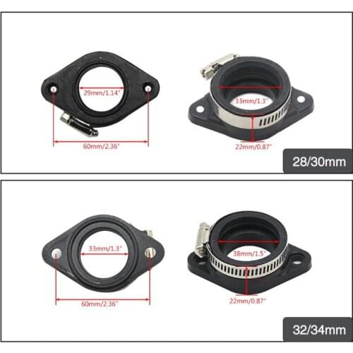 Motorcycle Carburetor Adapter Inlet Intake Pipe Rubber Mat Fit on PWK 28/30mm 32/34mm