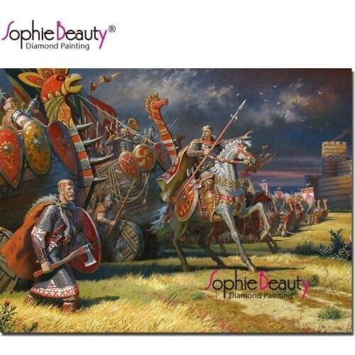 Sophie Beauty Diamond Painting Battle of the siege Cross Stitch Diamond Embroidery Rhinestones Diamond Mosaic War Home Art 19106