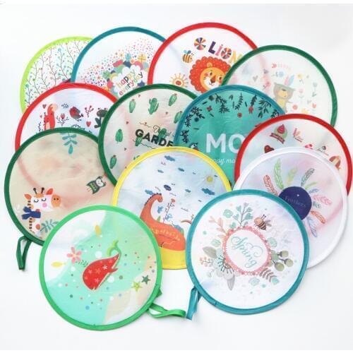 Free shipping (2pcs/lot)Colorful Nylon Portable Folding Fan for party gift Fan cool summer lovely hand fan/Flying disk