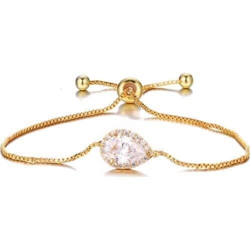 Bettyue Simple Series Waterdrop AAA Zirconia Horizontal Placement Adjustable Bracelet Three Color For Female Party First Choice
