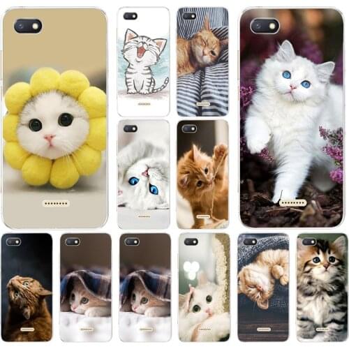 04AS Cute Cat Kitten Soft Silicone Tpu Cover phone Case for Xiaomi Redmi 6 6A Pro Note 6 Pro